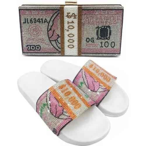 Women’s Fashion Sandals Ladies Colorful Diamond Dollar Shoes Female Slippers Girls Rhinestone Flip Flops Bling Dollar Pack Sets