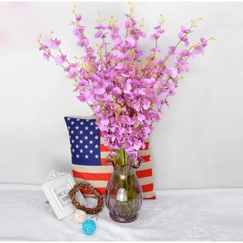Multi Color 1Pcs/lot dancing orchids branches Artificial Oncidium Orchid Silk cloth Flower Home Wedding Party Decoration