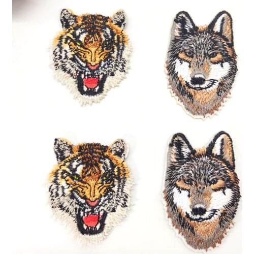 1PCS Tiger head Embroidery Iron on Patches for Clothing Stickers Appliques DIY Embroidery badges patch for Apparel Accessories