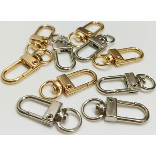 10pcs/lot Snap Key Chain Lobster Clasp Clips Gold Silver Plated DIY Jewelry Making Findings for Keychain Neckace
