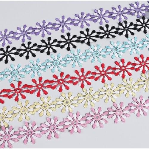 2Yards 5cm Width Embroidered Snowflake Lace Trim Ribbon Fabric for Edge Wedding Applique Decoration DIY Handmade Sewing Craft