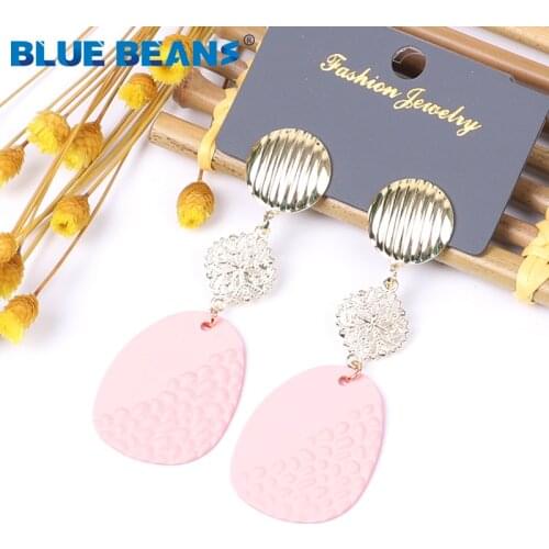 2020 Pink Earrings For Women Long Earrings Bohemian Dangle Drop Earrings Jewelry Fashion Geometric Summer Hanging Boho Earings