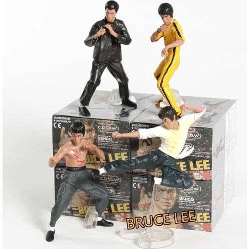 4pcs/lot Kung Fu Star Bruce Lee King of Kung Fu PVC Figures Collection Toys Jeet Kune Do