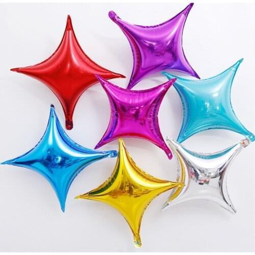 5 pcs 10 Inch Wedding Holiday Party Decoration Supplies Light Board Four-Pointed Star Aluminum Foil Balloon Star Balloon