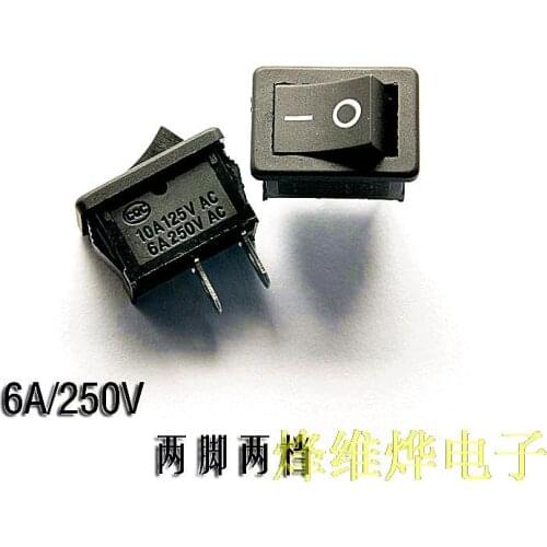 Free shipping | rocker switch rocker power switch KCD1-101 Black 2 foot 2 gear 6A/250V (40)