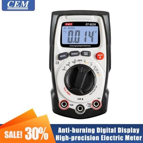 Digital Multimeter Auto-Ranging Electric Meter CEM DT-663H/DT-660B Intelligent Anti-Burning Digital Display High-Precision