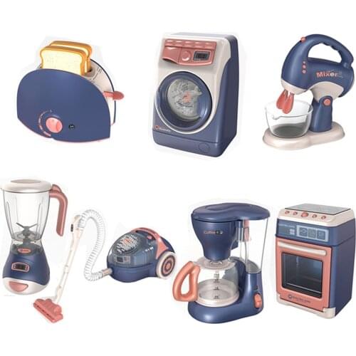 Childrens Kitchen Toy Simulation Electric Washing Machine Small Household Appliance Set Children Pretend Toy Boy Girl Gift