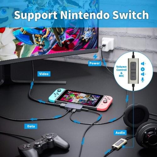 Type-c to HDMI 60W PD Docking Station Adapter USB-C Hub Multi-function Extension Dock Hub