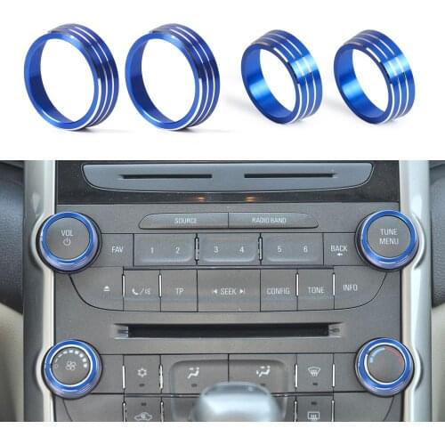 DWCX car-styling 4PCS Aluminum Alloy Air-Conditioning Audio Knobs Switch Cover for Chevrolet Malibu 2012 2013 2014 2015