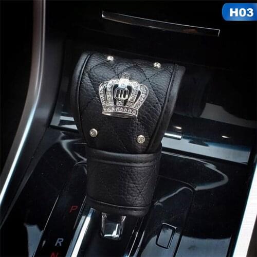 Fit Universal Car Seat Belt Cover Leather Shoulder Pad Crystal Diamond Shifter Hand Brake Gear Covers Car Accessories Interior