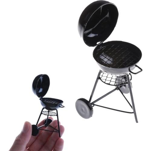 Hot Sale 1/12 Scale BBQ Grill Doll House Gadget Kitchen Food Furniture For Dollhouse Miniature Ornaments Kids Toys
