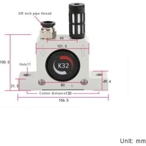 SHUYI K32 Tools Gear Vibrator Hopper Ball Type Small Practical Pneumatic Aluminum Alloy Multipurpose Industrial