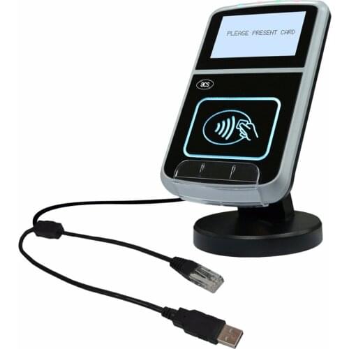 Yongkaida RS232 Interface+RJ45 connector ACR123 EMV RFID Contactless Smart Card Reader with LCD display