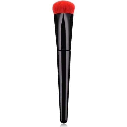 1pc High End Foundation Brush Flat Top Kabuki Makeup Brush Perfect for Blending Liquid Cream With Red Heart Dense Bristle NEW