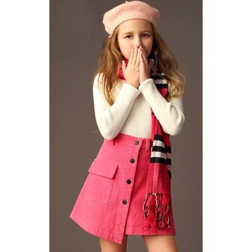 Girls Short skirt Korean Version A Body Corduroy Pure Color