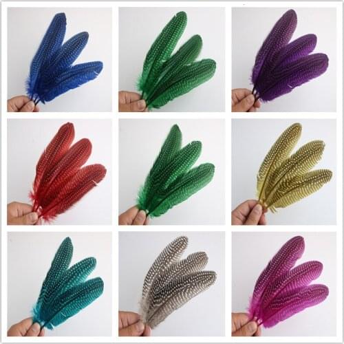 Beautiful 10Pcs 15-20CM Natural Pearl Chicken Spotted Feathers DIY Crafts Clothing Decorations Pheasant Feather Plumes