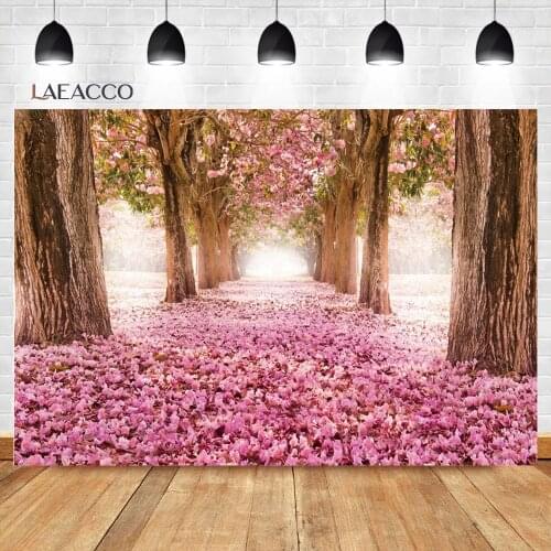Laeacco Spring Sea Of Flowers Real Forest Park Photography Background Interior Decor Baby Poster Portrait Photography Backdrops