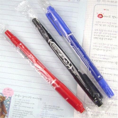 Double Heads Marker Pens DIY Painting Liner Pen CD Marker Fine Point Black, Blue, Red Ink Oily Pen For Students Office Supplies