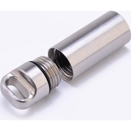 Survival Medicine Pill Titanium Alloy Steel Seal Cabin Sealed Drug Cigarette Warehouse Multi-tool Pendant Outdoor Tools