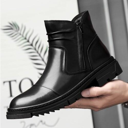 2020 Autumn Winter Vlevet Men Boots Brand Casual Shoes Genuine Leather Snow Boots Shoes Men Boots