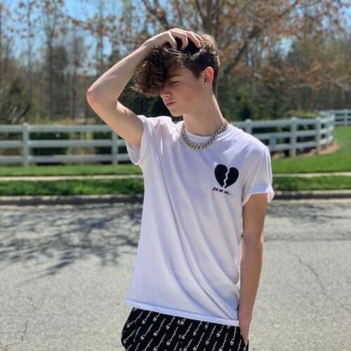 Mens T Shirts Payton Moormeier Merch Broken Heart Print 100% Cotton Casual Fashion Womens Tee Vloger Fans Tshirts