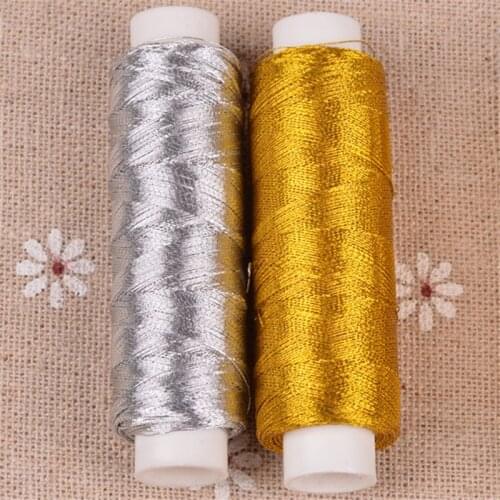 1Piece Gold/Silver 200meters Length Overlocking Sewing Machine Threads Polyester Cross Stitch Strong Threads for Sewing Supplies