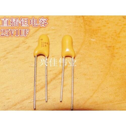 Original 20pcs/ 25V1UF ( 105H ) 105 25V Tantalum Capacitor