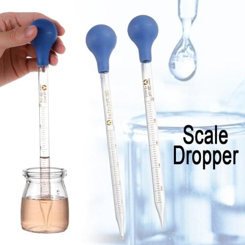 5/10ml Glass Scale Dropper Graduated Pipettes Rubber Head Liquid Transfer Transparent Test Tubes School Laboratory Supplies