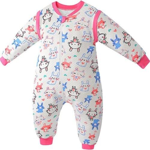 Childrens Leg-split Warm Sleeping Bag Double-layer Pure Cotton Detachable Long Sleeve Sleeping Bag Girls Boys Breathable Clothe