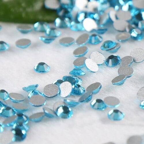 SS4 1440PCS Lake blue Cryatal Nail Art Non Hot Fix Rhinestones strass flatback rhinestones nail sticker accessariea