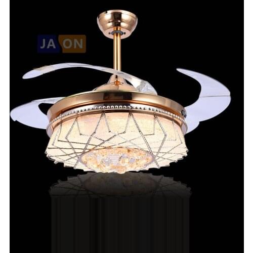 LED Postmodern Alloy Crystal Acryl ABS Ceiling Fan.LED Lamp.LED Light.Ceiling Lights.LED Ceiling Light.For Foyer Bedroom