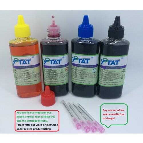 YOTAT 4Color 100ml Dye ink refill kit for Brother LC3019 LC3017 LC3029 LC3219 LC3217 LC3319 LC3317 LC3329 ink cartridge or CISS