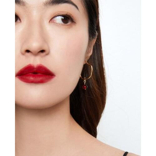 Ruyi Pavilion Handmade Jewelry Elegant Natural Baroque Amber Gemstone Big C Earrings for Women