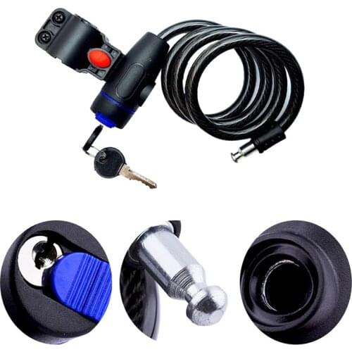 Anti-Theft Bicycle Lock Bike Security Lock Spiral Cable Lock for Motorcycle MTB Road Bike Protective Accessories with Keys