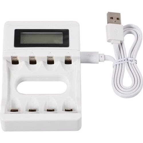 4 Slots Lcd Screen Usb Battery Charger For Rechargeable Aa/Aaa/Ni-Cd/Ni-Mh