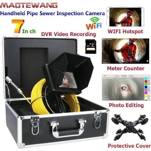 10M 7" Touch LCD Handheld Industrial Pipe Sewer Inspection Video Camera DVR Video recording/WIFI wireless 23mm HD 1080P Camera