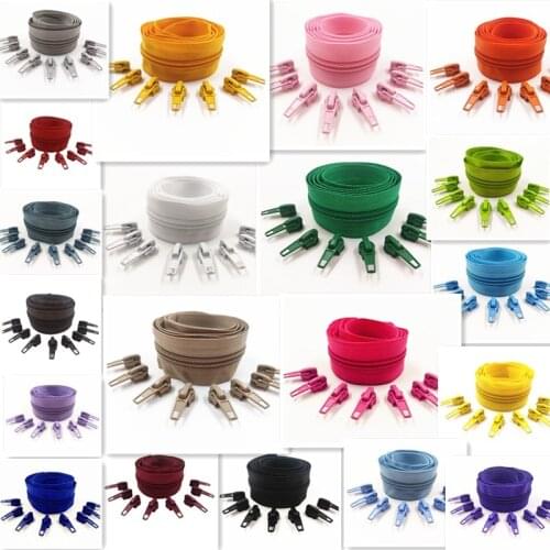 10 Meters Long Zipper 10 Auto Locking Sliders 5# Nylon Zipper Used For Clothing Handbags