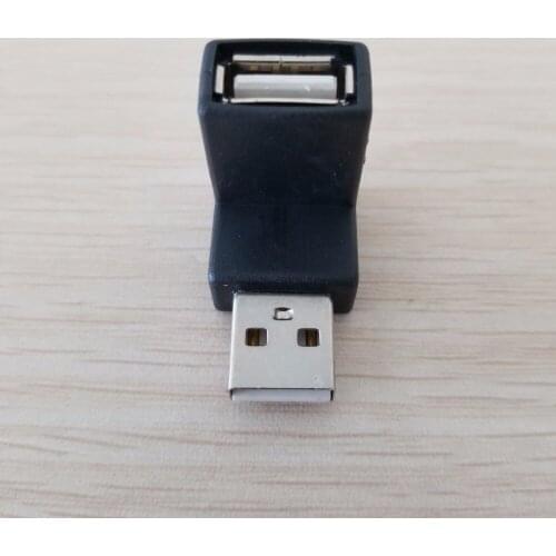10pcs/lot 90 Degree Right Angle Upper Bending L-Type USB 2.0 Type A Adapter Connector Converter Male to Female Black