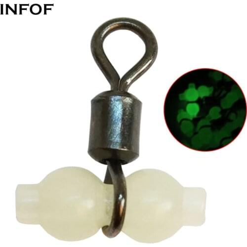 100/200-pieces Luminous 3 Way Fishing Swivels For Night Fishing Bass Fishing Gear Hook Connector Crappie Fishing Accessories