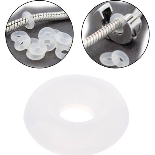 100PCS Silicone Rubber Stoppers Ring Bead Spacer Charm Bracelet For Jewelry DIY R2LE