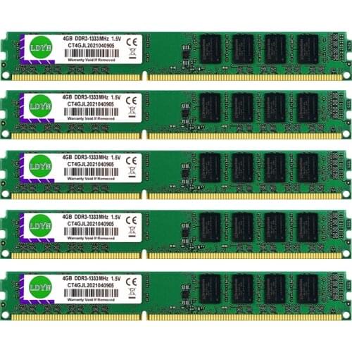 50 or 100 pieces kit 4GB DDR3 RAM 1333Mhz PC3-10600 DIMM Desktop 240 Pins 1.5V NON ECC compatible with Intel and AMD ddr3 ram