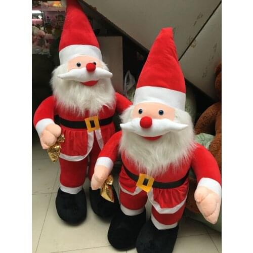 60cm plush Santa Claus sitting and stand good quality stuffed soft lovely positive energy doll christmas gift kid and friend