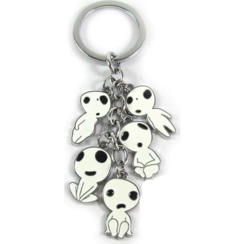 Action Anime Figure Keychain kodama treehayao miyazaki Princess Mononoke tree elves Spirit Kodama No Face Man Cartoon Kids Toy