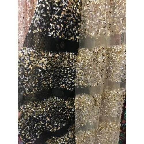 African Lace Fabric SYJ-686822 French Sequins Net Lace High Quality African Sequin Lace Fabric