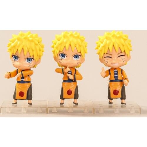 3pcs/set Naruto Shippuden Anime Figures Uzumaki Naruto Action Figure Kawaii Figurine Dolls Ornaments Kids Toys Gifts