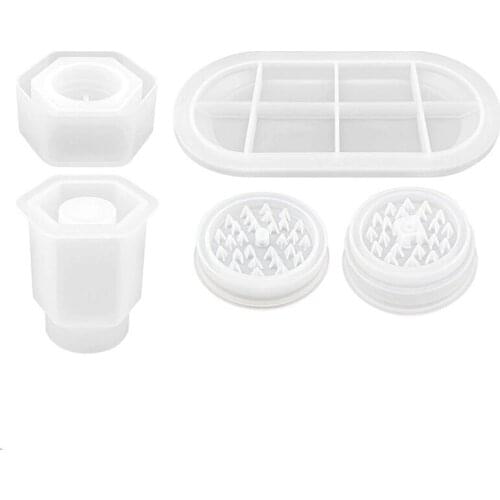 L5YD Resin Mold DIY Herb-medicine Grinder Spice Crusher Silicone Mold A Set of Epoxy