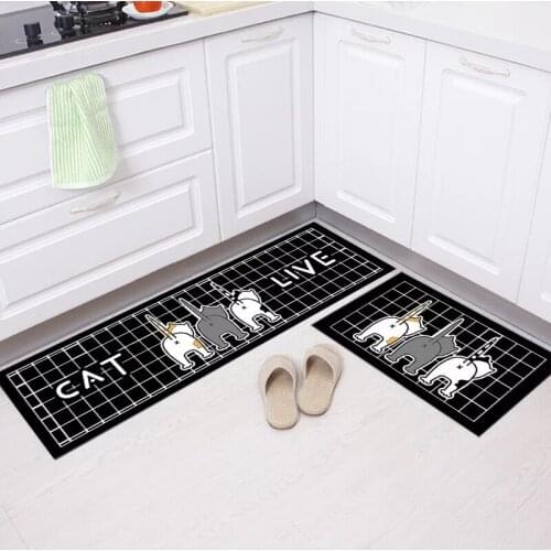 Geometric Classic Long Kitchen Mat Bathroon Carpet Home Entrance Doormat Absorbent Bedroom Living Room Floor Modern Life
