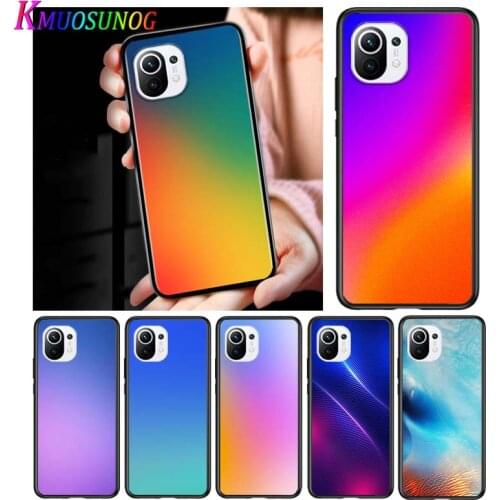 Gradient Color for Xiaomi Mi 11 10T Note 10 Ultra 5G 9 9T SE 8 A3 A2 A1 6X Pro Play F1 Lite 5G Black Phone Case