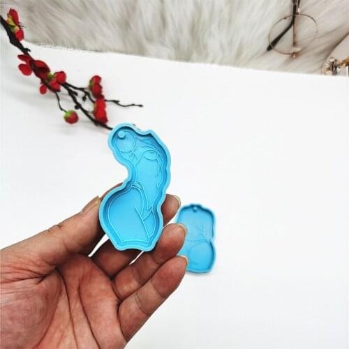 2021 Sketch Sexy Woman Keychain Epoxy Resin Mold Jewelry Pendant Silicone Mould DIY Crafts Ornaments Decorations Casting Tool