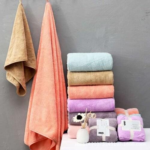 Pure color Coral velvet soft towel home high absorbent 35x75 hand towel 70x140 bath towel bathroom accessories portable towels